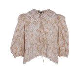 Maje Women's Pink Floral Cotton Blouse Size 40 FR 12 US 8 US MFPCM00266