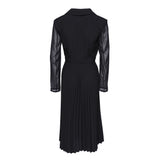 Sandro Paris Women's Black Long Sleeve Pleated Midi Dress Size 34 XS SFPRO00726