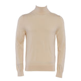 Sandro Paris Beiger Strickpullover aus Wolle mit Rollkragen für Herren, Größe L, SHPTR00082