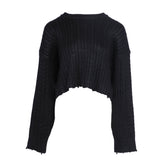 Sandro Women's Black Knit Cotton Wool Blend Jumper Size 38FR 10UK 6US SFPPU01976