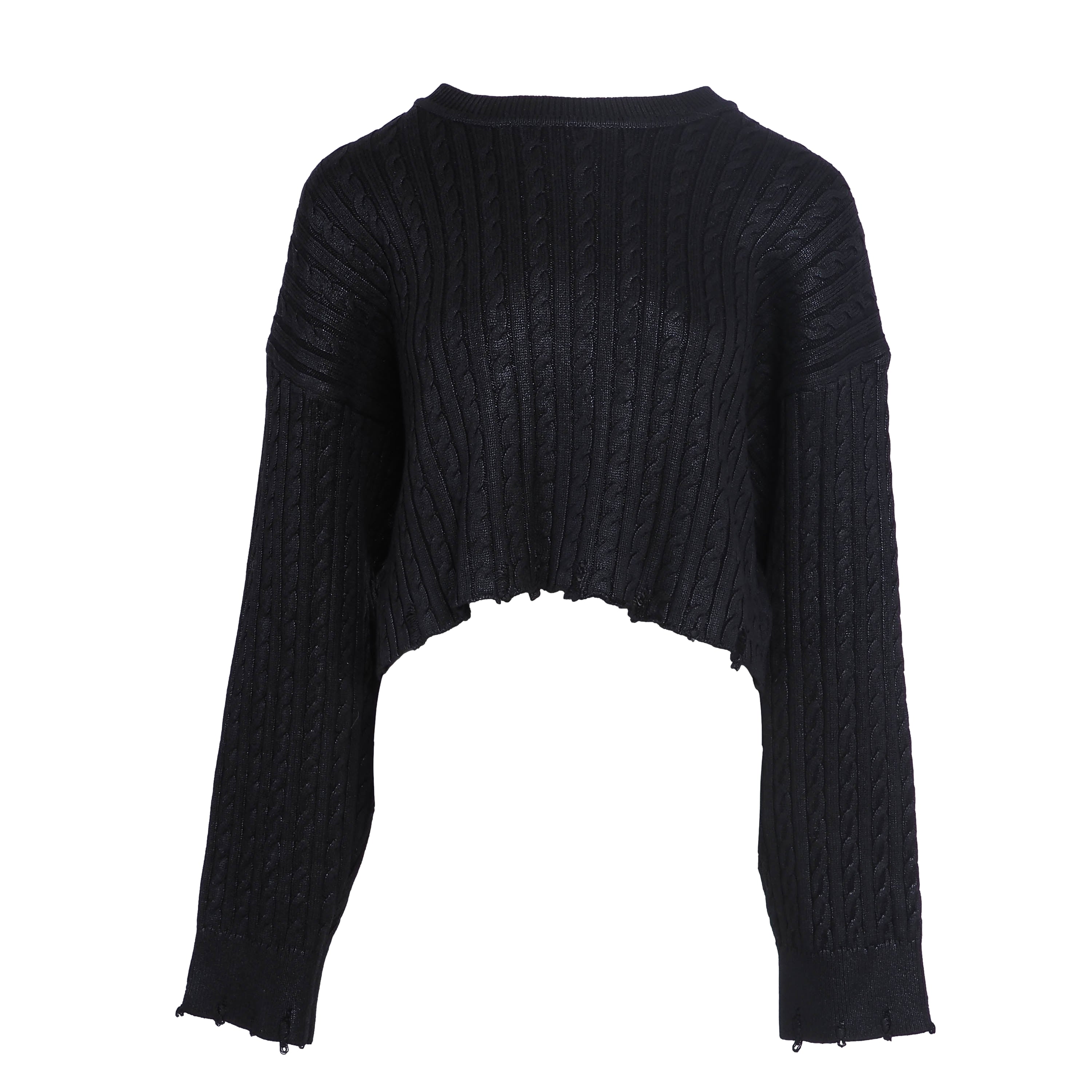 Sandro Women's Black Knit Cotton Wool Blend Jumper Size 38FR 10UK 6US SFPPU01976