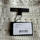Maje Women's White Knit Flower Broach Cropped Top Size 40FR 12UK 8 US MFPPU00501