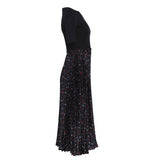 Maje Women's Black Pleated Midi Satin Dress Size 38FR 10UK 6US MFPRO01787