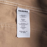 Sandro Paris Damen-Jeansjacke in Beige mit Logo, 100 % Baumwolle, Größe XXL, 2XL, SHPBL00756
