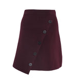 Sandro Paris Women's Burgundy Knit Button Short Skirt Size 0 XS UK 6 J2895H