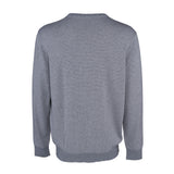 Hackett London Grauer, gestreifter Herrenpullover mit Rundhalsausschnitt, Größe XXL, HM701761