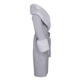 Maje Women's Grey Fur Wool Blend Long Coat Size 38 FR 10 UK 6 US MFPOU00911
