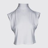 Maje Women's White Ribbed Mock Neck Top Size 38 FR 10 UK 6 US MFPTS00687