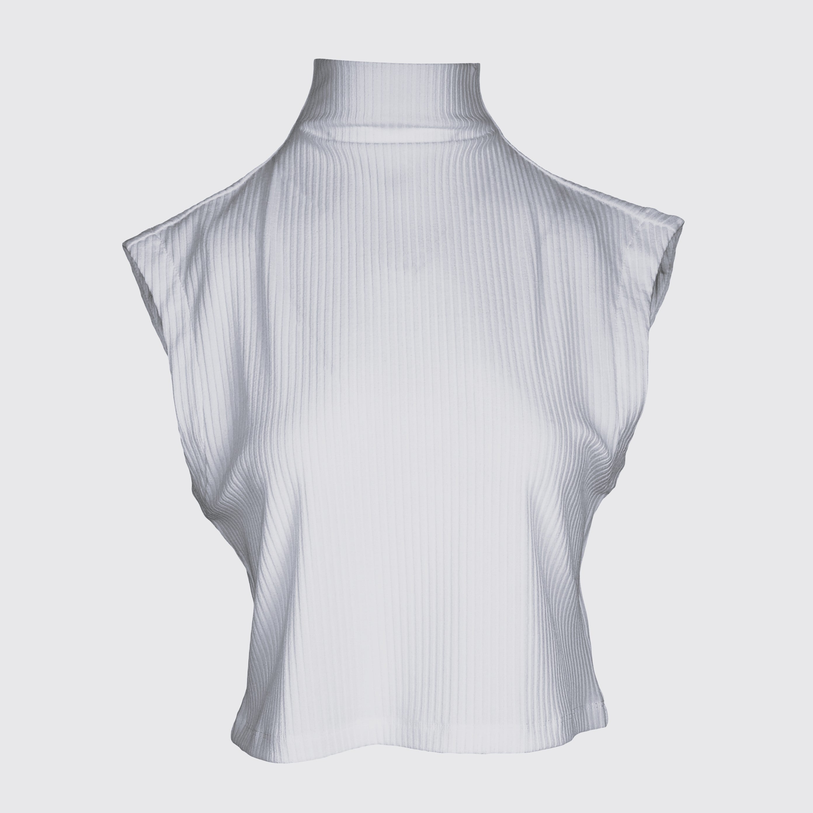 Maje Women's White Ribbed Mock Neck Top Size 38 FR 10 UK 6 US MFPTS00687