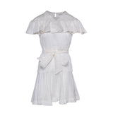 Sandro Women's White Linen Blend Ruffle Dress Size 40 FR 12 UK 8 US SFPRO02791