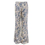 Sandro Women's Ecru Flared Linen Blend Trousers Size 40 FR 12 UK 8 US SFPPA01402