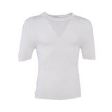 Sandro Men's Ecru Knitted Short Sleeve Viscose T-Shirt Size S SHPTR00152