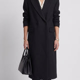 Sandro Women's Black Straight Cut Wool Blend Coat Size 34 FR 6 UK 2US SFPOU00458