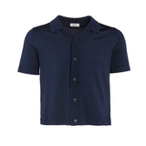 Sandro Paris Men's Dark Navy Knit Short Sleeve Shirt Size S SHPTR00462