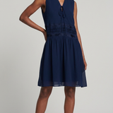 Sandro Women's Navy Sleeveless Short Dress Size 40 FR 12 UK 8 US R5178E