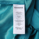 Sandro Women's Blue Linen Blend Midi Dress Size 34 FR 6 UK 2 US SFPRO02853