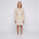 Sandro Women's Ivory V-Neck Cut-Out Short Dress Size 36 FR 8 UK 4 US SFPRO02164