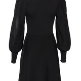 Sandro Women's Black Pointelle Knit Short Dress Size 38 FR 10 UK 6 US SFPRO01977