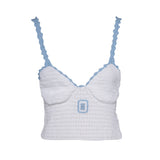 Sandro Women's White Knit Logo Cropped Top Size 34 FR 6 UK 2 US SFPPU02284