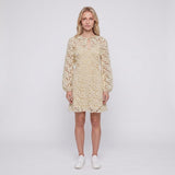 Maje Women's Yellow Crochet Cotton Short Dress Size 40 FR 12 UK 8 US MFPRO03038