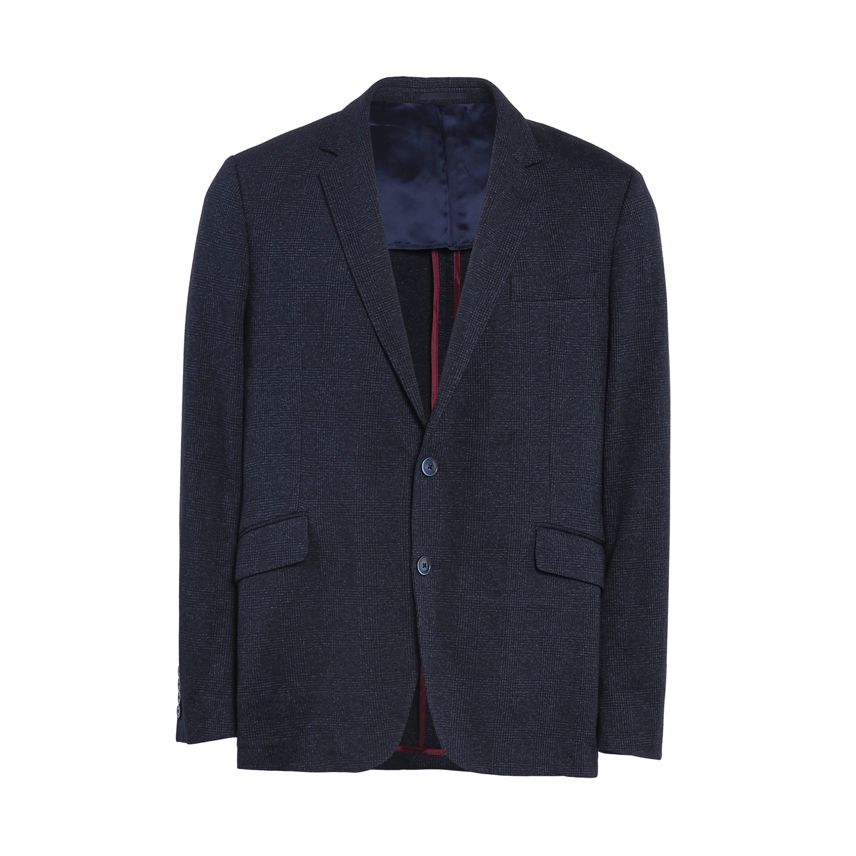 Hackett London Men's Navy Check Cotton Blend Blazer Jacket Size 46 R HM443249