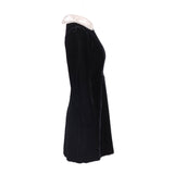 Sandro Women's Black Beaded Collar Velour Dress Size 38 FR 10 UK 6 US SFPRO03940
