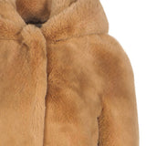Sandro Women's Brown Faux Fur Hooded Coat Size 36 FR 8 UK 4 US SFPOU00196