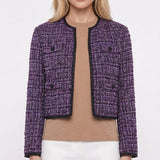 Maje  Wolle -Misch-Tweedjacke für Damen in Lila, Größe 40, FR 12, UK 8, US MFPVE00424