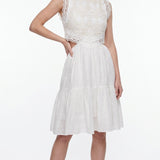 Sandro Women's White Linen Blend Short Dress Size 34 FR 6 UK 2 US SFPRO02410