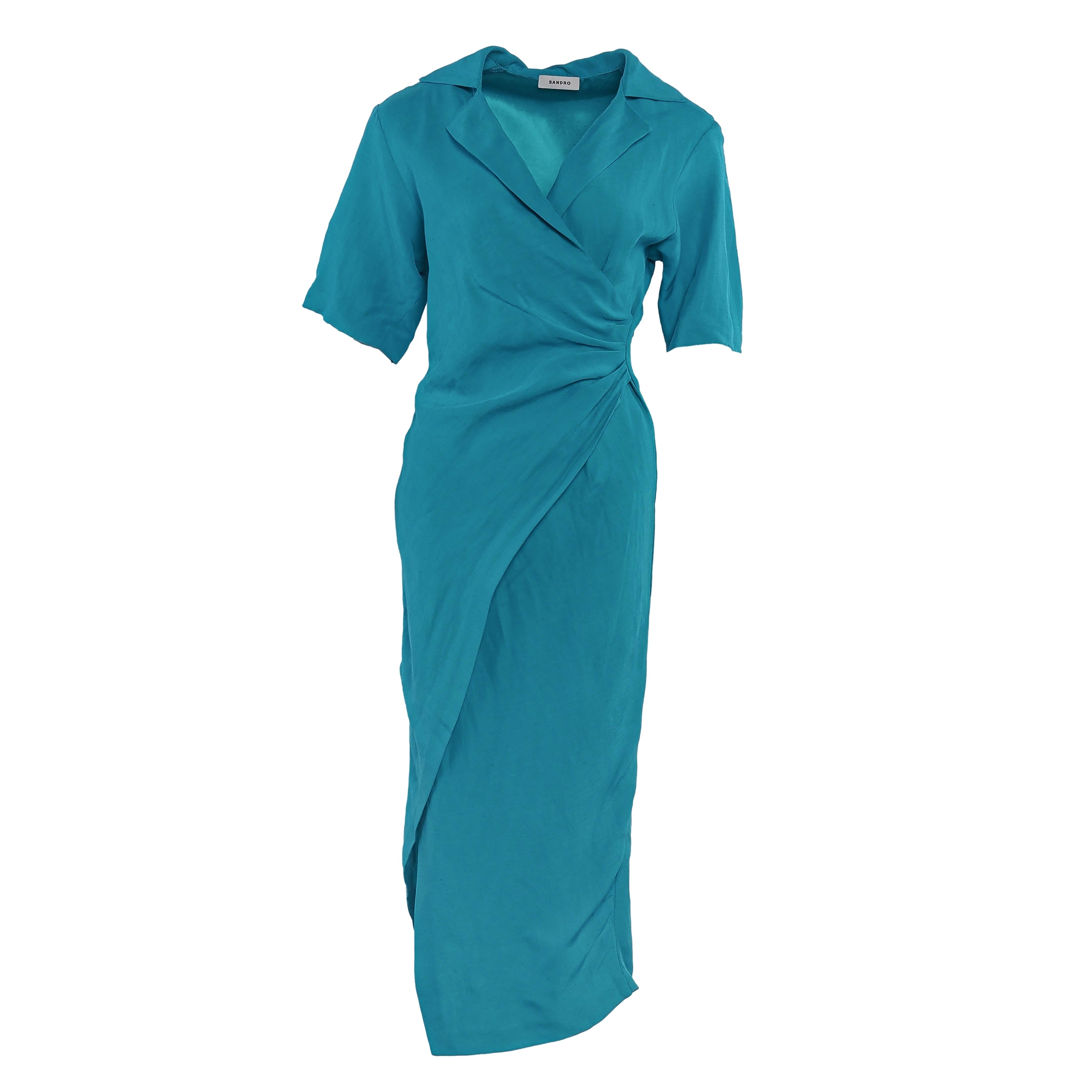 Sandro Damen-Midi-Kleid in Blau aus einer Mischung aus „ Leinen “, Größe 34 FR, 6 UK, 2 US, SFPRO02853