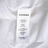 Sandro Paris Weiße, gesmokte Damenbluse mit langen Ärmeln, Größe 2 M 10, Art.-Nr. SFPCM00961