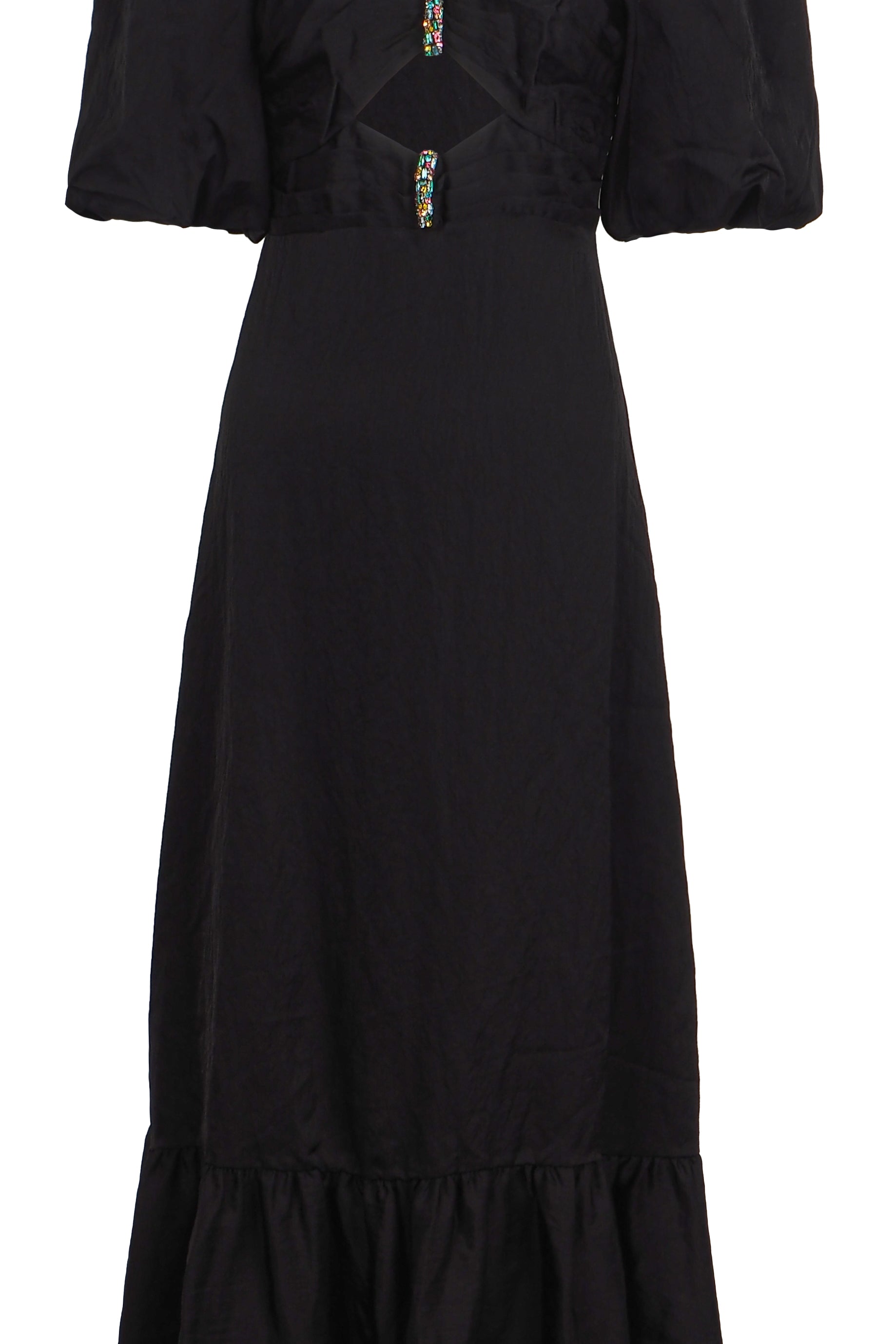Sandro Women's Black Rhinestones Long Dress Size 34 FR 6 UK 2 US SFPRO02951