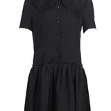 Sandro Women's Black Collared Short Dress Size 36FR 8UK 4US SFPRO02055