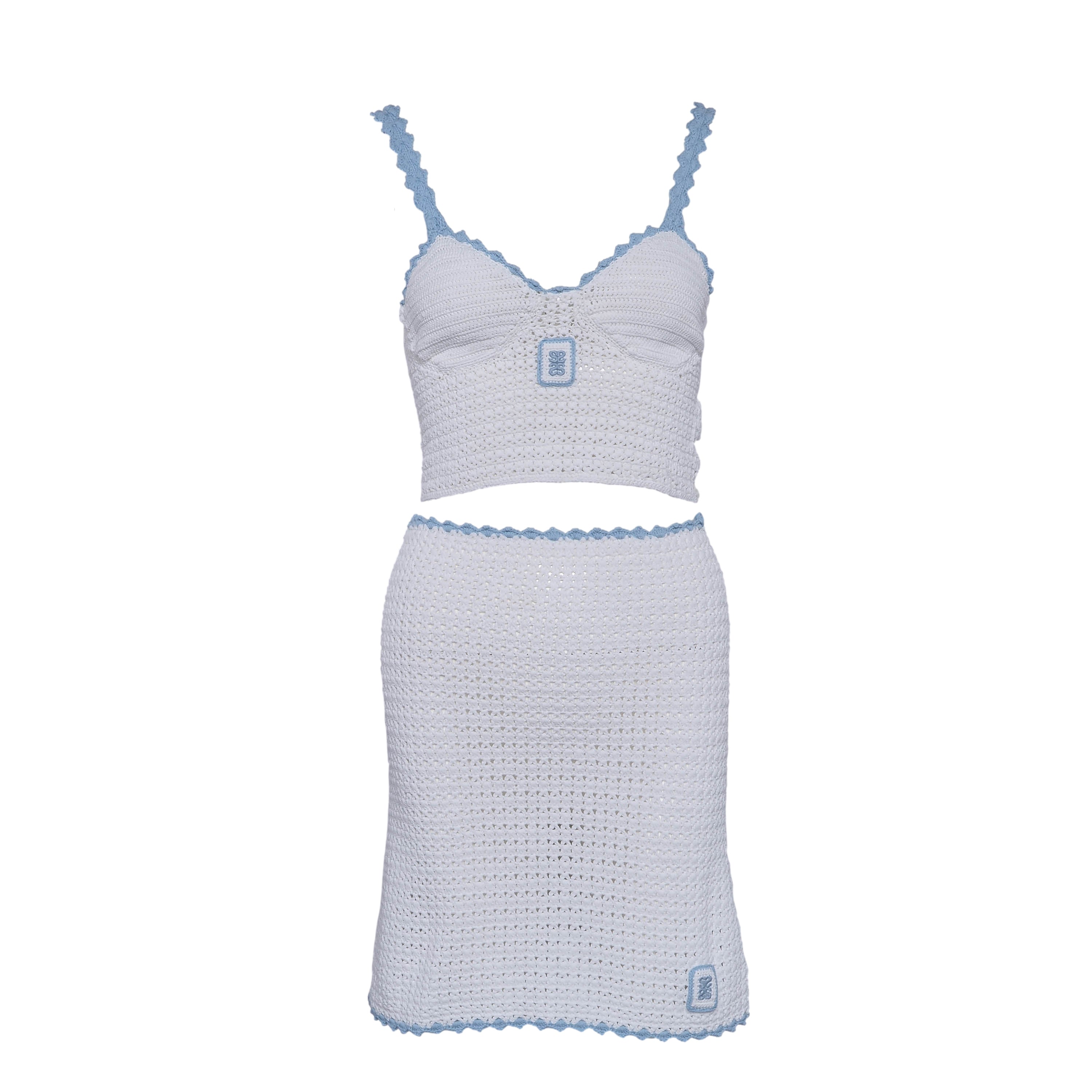 Sandro Women's White Knit Skirt And Top Set Size 0 XS 6 SFPPU02284