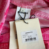 Sandro Paris Women's Pink Satin Sleeveless Midi Wrap Dress Size 36 S SFPRO03704