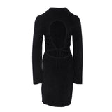 Sandro Damen-Kurzkleid in Schwarz mit offenem Rücken, Größe 40, FR 12, UK 8, US SFPRO02676