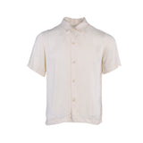 Sandro Men's Ecru Collared Short Sleeve Shirt Size L SHPCM00822