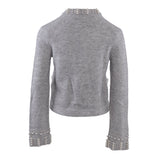 Maje Damen, grau, „ Strick “, mit Perlen verziert, „ Wolle “, Mischgewebe, „ Strickjacke “, Größe 1 S, 8, H18MATIN