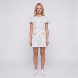 Sandro Women's White Linen Blend Ruffle Dress Size 34 FR 6 UK 2 US SFPRO02791