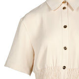 Sandro Women's Beige Button Up Short Dress Size 42 FR 14 UK 10 US SFPRO03597