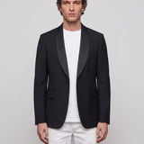 Sandro Paris Men's Black Wool & Mohair Suit Jacket Size 52 FR 42 UK SHPVE00826
