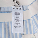 Sandro Women's Blue Knit Short Striped Skirt Size 38FR 10UK 6US SFPJU01134