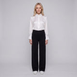 Maje Women's Black Knit Wide Leg Trousers Size 40 FR 12 UK 8 US MFPPA00327
