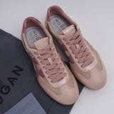 Hogan Women's Pink Leather Olympia-Z Allacciato Sneakers Size 36 EU 3 UK 6 US