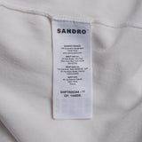 Sandro Paris Men's Ecru Knit Zip Short Sleeve Polo Shirt Size S SHPTR00344