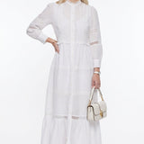 Sandro Women's Ecru Lace Linen Blend Dress Size 38 FR 10 UK 6 US SFPRO02902