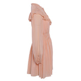 Maje Women's Pink Viscose Ruffle Short Dress Size 38 FR 10 UK 6 US MFPRO02125