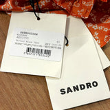Sandro Women's Orange Floral Satin Short Dress Size 40 FR 12 UK 8 US SFPRO02264