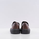 Hogan Men's Brown Leather Corteccia Distressed Loafers Size 41 EU 7 UK 8.5 US