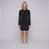 Sandro Women's Black Tweed Cardigan And Skirt Set Size 34 FR 6 UK 2US SFPCA00894